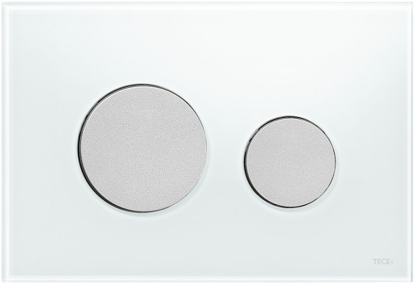 Активатор TECE LOOP GLASS с пластмасови бутони матиран хром и стъклен панел бяло стъкло (9240659)