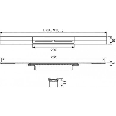 Решетка за линеен сифон TECE Drainprofile черна сатинирана стомана PVD
