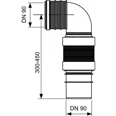 Гъвкаво  коляно за тоалетна чиния DN 90 (9820317)