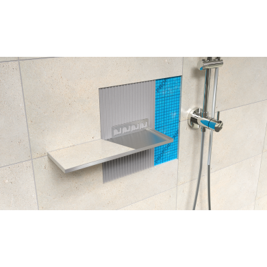 Правоъгълен рафт за баня от неръждаема стомана, за вграждане на плочка -  PRSHLFRP30