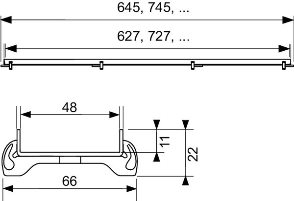 Обръщаема решетка за линеен сифон - модел PLATE - за монтаж на плочка