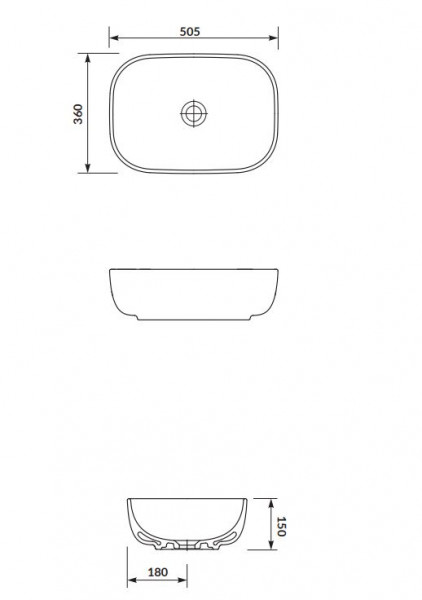 Мивка MODUO тип КУПА за плот - правоъгълна с овални линии