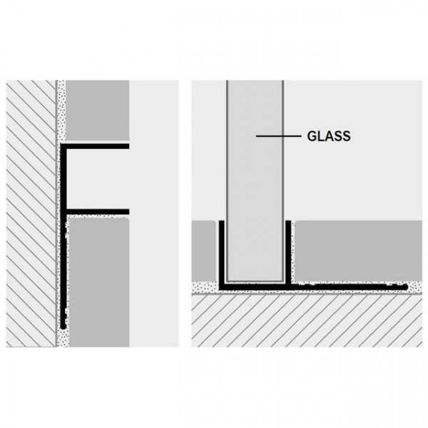 PLTCHBC  профил за вграждане на стъкло, за душ кабина, за стена