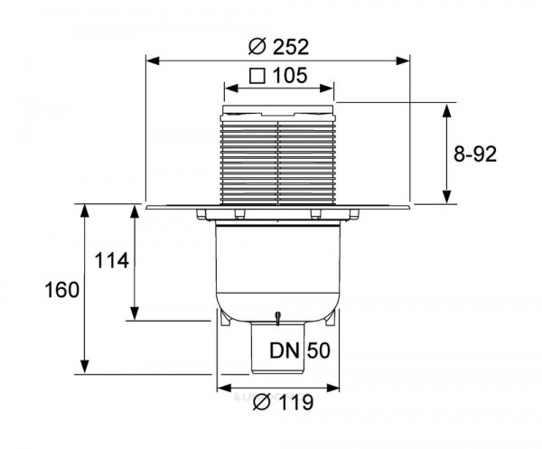 Точков подов сифон прав за баня ТЕСЕ Drainpoint S130 (3601300)