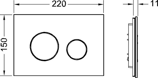 Активатор LOOP GLASS черно стъкло с бутони лъскав хром (9240656)