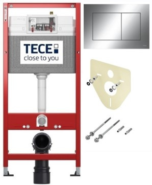 Kомплект структура за вграждане - TECE Германия - с бутон NOW Лъскав хром (9400412)