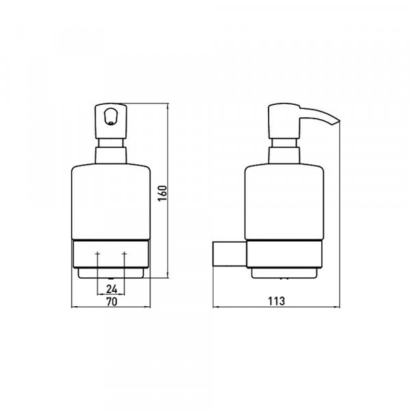 Черни аксесоари за баня: окачен дозатор за течен сапун LOFT - черен мат