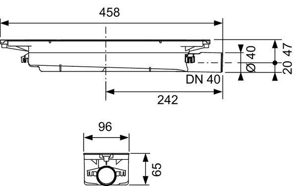 Решетка за линеен сифон TECE Drainprofile сатинирана стомана