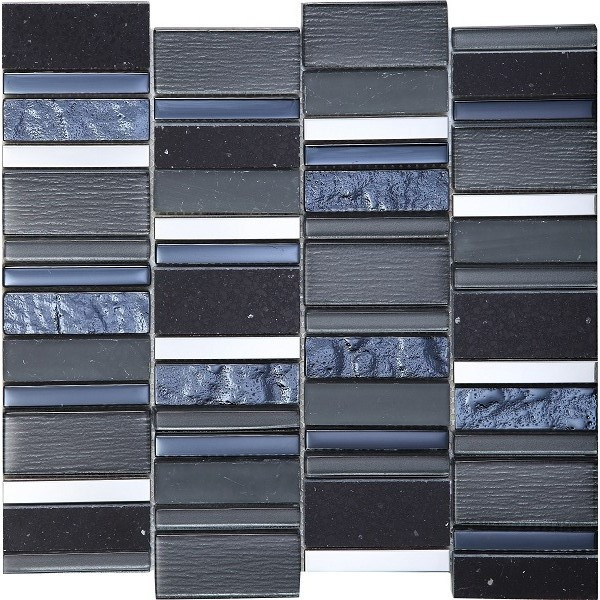 Стъклокерамична мозайка Stripes Carbon